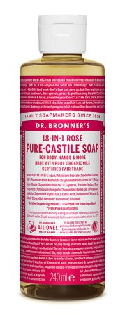Dr. Bronner's Castile Soap Rose 240 ml, Skincare, Kropspleje, Bodyshampoo