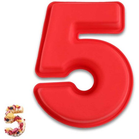 Stor bakform silikon kakeform siffer nummer 5