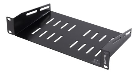 Deltaco TOTEN, 10" fixed shelf, 1U, 136mm deep, black