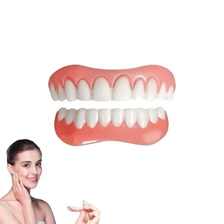2-pack silikonbaserat relining-kit, naturligt och bekvämt, tandfanér för män och kvinnor (övre tandrader) Instant Smile övre fanér