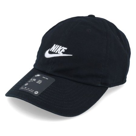 Nike - Svart unconstructed Keps - Club Cap Black/White Dad Cap @ Hatstore