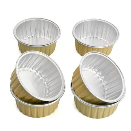 Sæt med 10 mini tærteforme quiche tærteforme, muffin cupcake kopper, æg tærte buddingform DIY værktøjer, non-stick belægning quiche bageforme (guld)