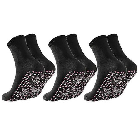 Selvopvarmende sokker med nano-varmeteknologi, terapeutisk massage, åndbar komfortpasform til brug hele dagen, 3 par