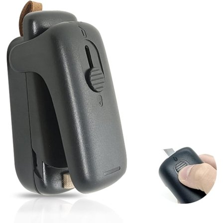 Musta, Mini-suljinkone leikkurilla, 2 in 1 sulkemislaite, ZQKLA