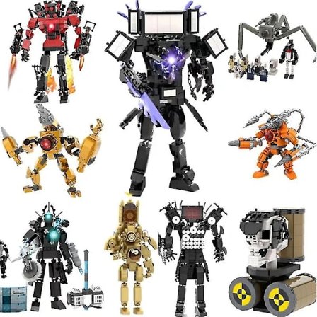 Skibidi Toalett Leksak Byggklossar Titans Kameraman TV-man Kameraman Speakerman Skibidi Toalett Klockman Titans Borrhögtalare