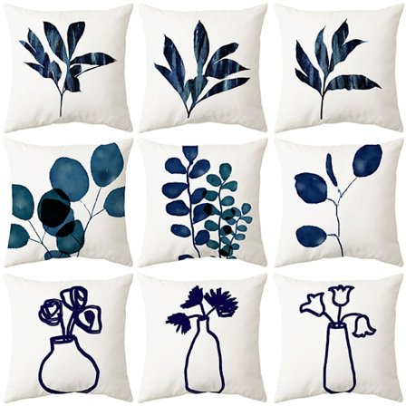 Set med 9 kuddfodral 45 x 45 cm Moderna dekorativa kuddfodral