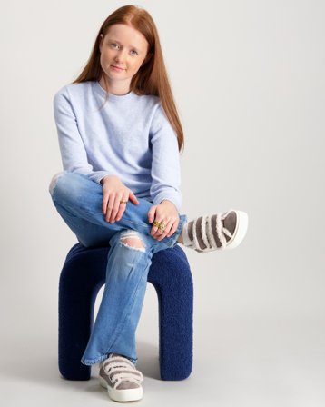 VERO MODA VMDOFFY LS O-NECK BLOUSE GA GIRL Blå Trøjer Pige - Kids Brand Store