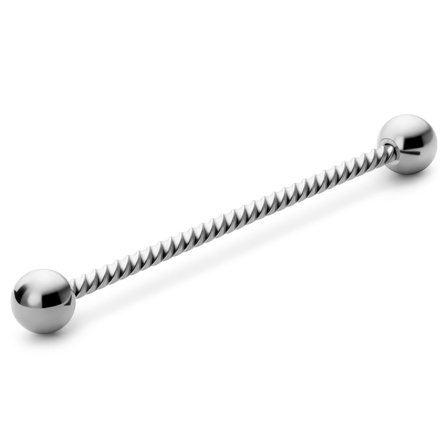 38 mm silberfarbenes, kugelgespitztes Barbell aus Chirurgenstahl für Männer - Schmuck für Ohr-Piercings - Piercing-Schmuck