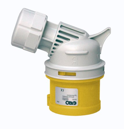 Garo PA 416-4 S Stickpropp IP44, vinklad, 5-polig, 16A Gul, 4 h, Anslutningsdon & kablar