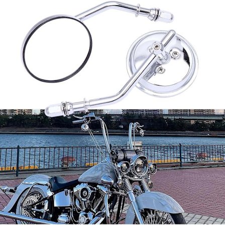 Svarta 8mm 10mm Motorcykel Mini Ovala Backspeglar Kompatibla Med Dyna Softail Touring Sportster 883 1200 Electra Glide Cruisers Choppers