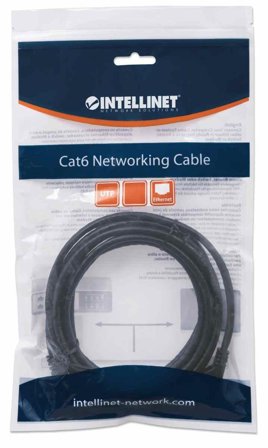 INTELLINET Patchkabel RJ45 U/UTP Cat6 2.00m schwarz