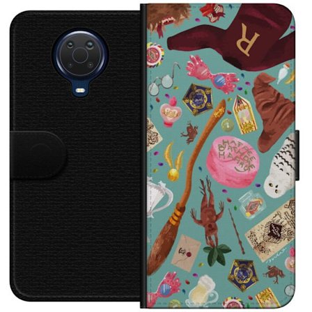 Kompatibel Tegnebogsetui til Nokia Nokia G20 Magisk illustration med troldstav, hat og fantasifulde genstande i legende eventyrstil