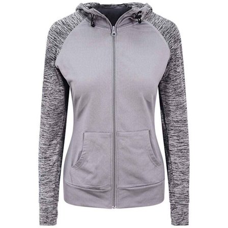 AWDis Cool Dam/Kvinnor Zoodie Kontrast Full Zip Hoodie M Grå