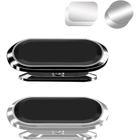 Pieces Magneettinen Auton Puhelinteline, Supermagneetti 360° Säädettävä Matkapuhelinteline, Liukumaton Älypuhelinteline Universaaliin Autoon (Musta & 