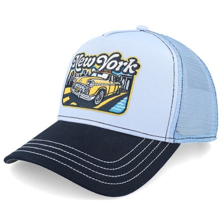 JJ Hats - Grau trucker Cap - Yellow Cab Black/Light Blue A-Frame Trucker @ Hatstore