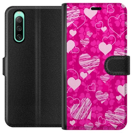 Yhteensopiva Lompakkokotelo Sony Sony Xperia 10 IV PopSydänKuviointi