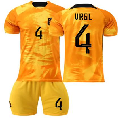2022 Qatar World Cup Holland Hemma Fotbollströjor Set M