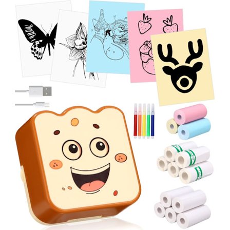 Mini skriver, bærbar fotoskriver, lærings klistremerke skriver, mini termisk skriver, klistremerke etikett skriver for studier, notater, bilder, 