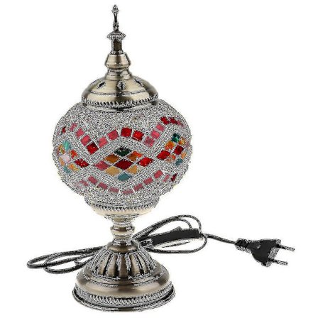 Håndlavet tyrkisk marokkansk mosaik-stil bordlampe, natbordlampe, EU-stik 4 (FMY)