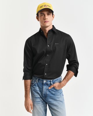 GANT - Regular fit satengskjorte til herre black