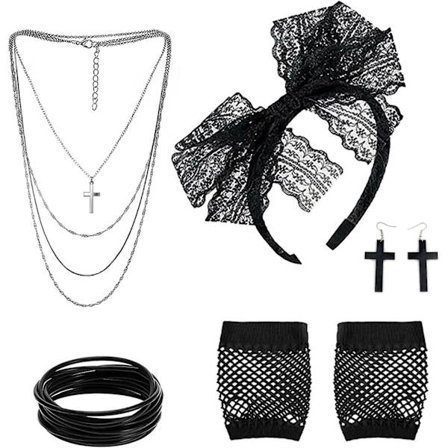 Chic Retro Lace Headband, Perfect For 80s Costume Accessories, Transforms Your Outfit With Authentic Party Costume Set, Enhances Any Theme Party