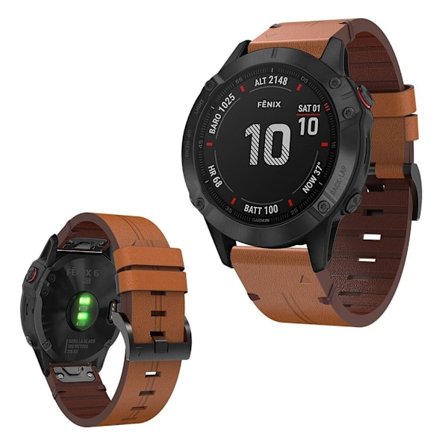 Garmin Fenix 6 ægte læder urrem