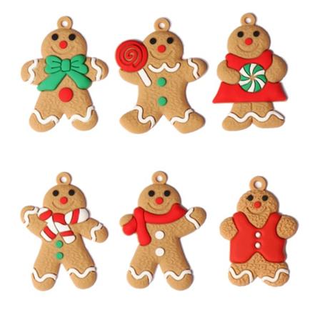 Christmas Gingerbread Man PVC Jul Ny dekoration Julgran Pepparkakor Man Snowflake hänge Julprodukt jbr05 large