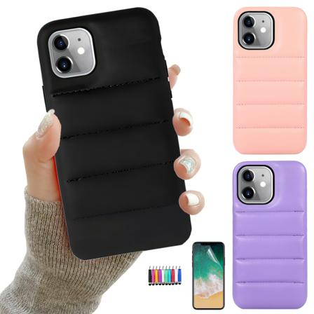 Iphone 12 - Puffer Skal / Skydd Svart