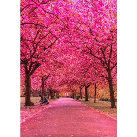 Diamantmålning solnedgång DIY landskapskombination rund full