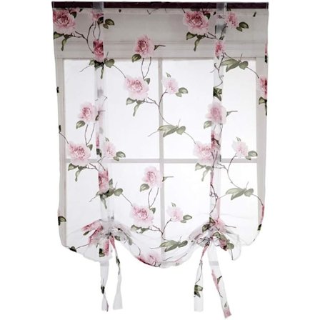 0,8 x 1 m Rosa Blomster Romersk Gardin Blonder Gardiner Gjennomsiktige Gardiner F