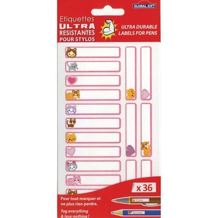 36 laminerade etiketter - Kattungar - Ultrabeständig