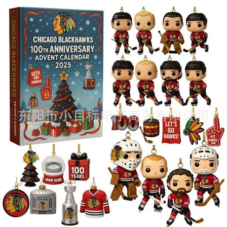 Chicago Blackhawks 100 års jubilæum Adventskalender 2025 Jule Adventsgave Blind Box