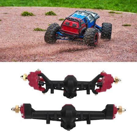 RC Bil Front Bakre Portal Akselsett Plast Hus Høyde Front Bakre Aksel Montering Sett for 1/24 for Axial SCX24 Svart Rød