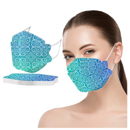 50pc Disponibel Mask 3d Disponibel Fisk Typ Med Blomma 50 St