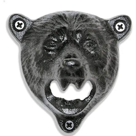 /EA/Manuell flasköppnare i form av en svart björn i metall