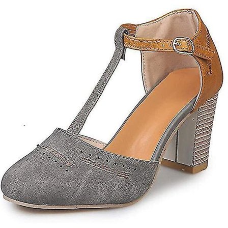 Naisten sandaalit avoin varvas, paksu pohja ja nauhat