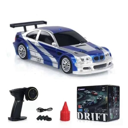 RC Drift Bil 1/43 4WD Fjernstyret Sport Racing On-Road Køretøj med Mini Legetøjslys