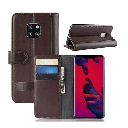 Huawei Mate 20 Pro fodral i delat läder - Brun