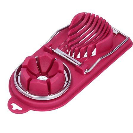 (Rose Rød) 2 i 1 Eggdeler i rustfritt stål. Eggdeleren er en