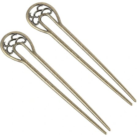 2 stk. Metal U-formede Hårnåle Store Franske Hårnåle Vintage Hårnåle Hårgaffelpinde Hårtilbehør til Kvinder Piger