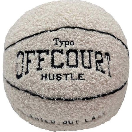 2023 Ny Offcourt Basketball Pude, 11" Basketballformet Pude Teddy Fleece Broderet Basketball Pyntepude Fuzzy Plyslegetøj Gaver til Børn Drenge