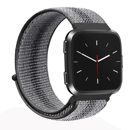 For Fitbit Versa 1 / 2 universal klokkerem i nylon Black Stripe
