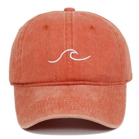 Wave Broderi Baseball Kepsar Distressed Faded Cap ORANGE