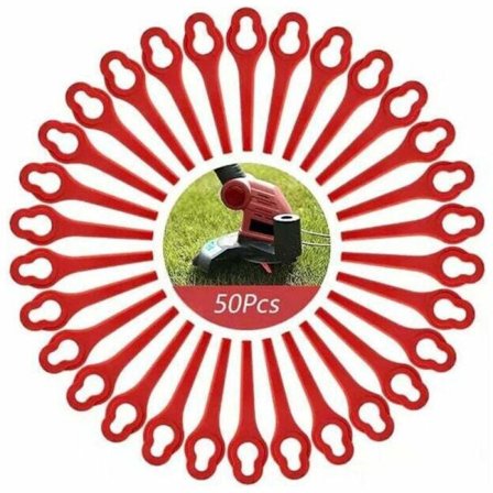 Ferrex Græstrimmerblade 50-pak Kompatible med FAR 20-i og L95 Ledningsfri 13x8mm Rød