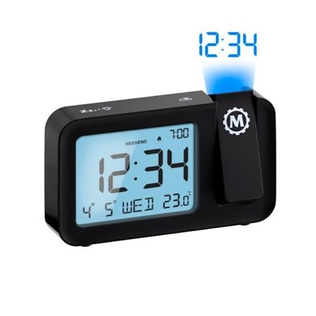 Marathon Las Vegas - projektionsväckarklocka med stor skärm och bakgrundsbelysning - inomhustemperaturdisplay