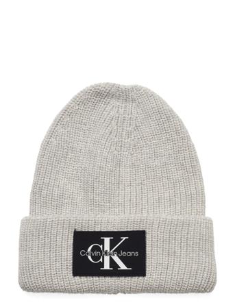 Monologo Patch Beanie Accessories Headwear Beanies Grå Calvin Klein