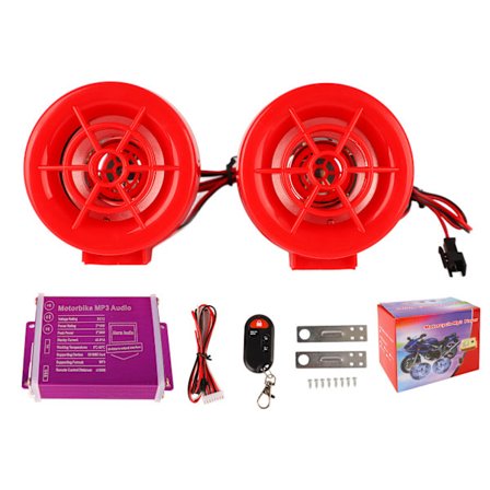 Moottoripyörän äänijärjestelmä vilkkuvilla valoilla 100Hz - 6KHz MP3-radio Bluetooth-stereokaiuttimet moottoripyörään