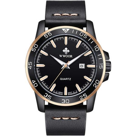 Nyt Analog Herreur Luksus Sort Læderur Dato Quartz Ur Herre Sports Armbåndsur