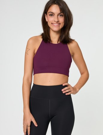 Girlfriend Collective Topanga Bra, Cross-Back - Purple - L