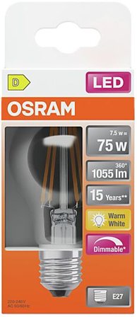OSRAM LED Classic A 75 9W 2700K klar dim E27